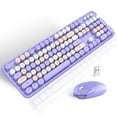 thumbnail image 1 of MOFII Wireless Keyboard and Mouse Combo 2.4GHz Retro Full-Size Keyboard with Number Pad and Cute Wireless Mouse for PC Desktop Laptop Mac Windows (Purple), 1 of 7