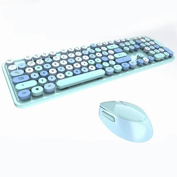 MOFII Wireless Keyboard and Mouse Combo, 2.4G Full-Size Retro Typewriter Computer Keyboard for Windows, Mac OS Desktop/Laptop/PC