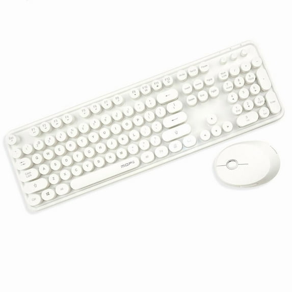 MOFII Wireless Keyboard and Mouse Combo, 2.4G Full-Size Retro Typewriter Computer Keyboard for Windows, Mac OS Desktop/Laptop/PC