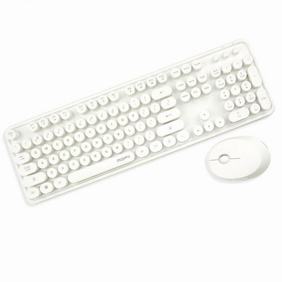 MOFII Wireless Keyboard and Mouse Combo, 2.4G Full-Size Retro Typewriter Computer Keyboard for Windows, Mac OS Desktop/Laptop/PC