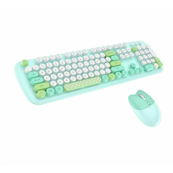 MOFII Wireless Keyboard and Mouse Combo, 2.4G Full-Size Retro Typewriter Computer Keyboard for Windows, Mac OS Desktop/Laptop/PC