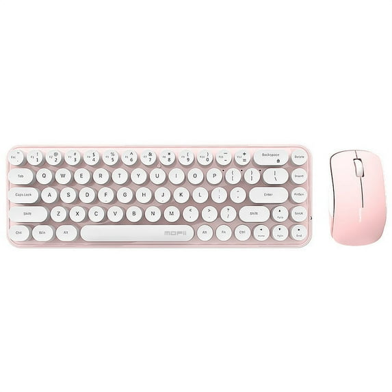 MOFII Wireless Keyboard and Mouse Set - Reliable 2.4 GHz Connectivity for PC Laptop Smart TV - Milk Tea Color - Perfect Gift for Any Occasion