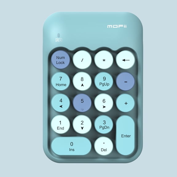 MOFII Wireless Numeric Keypad,Colorful Retro Mini Portable Numeric Keypad,2.4G Wireless External Keyboard for Computer,Laptop