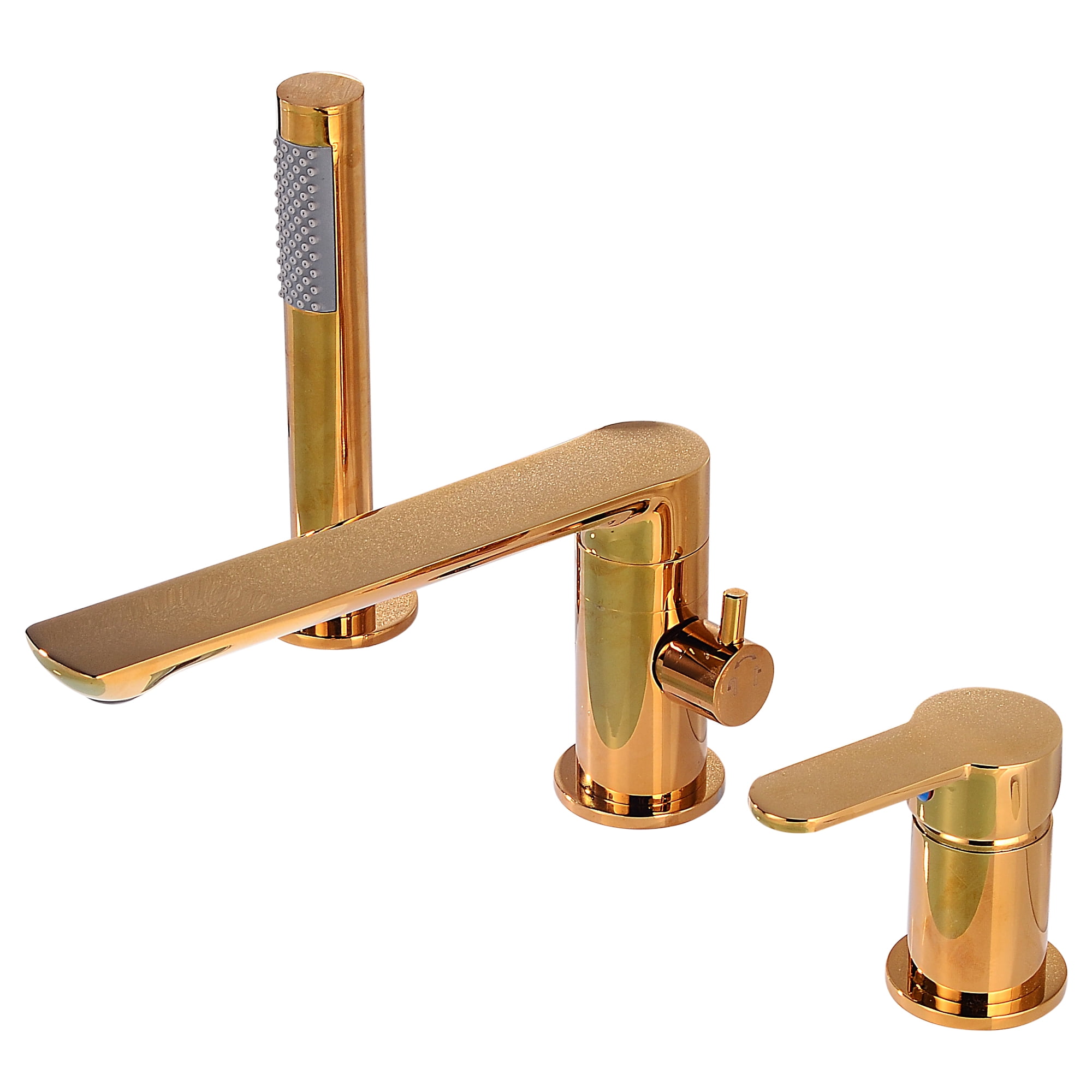 MOGFCT Bathroom Gold Tub Faucet with Handheld Sprayer Onehandle 3hole