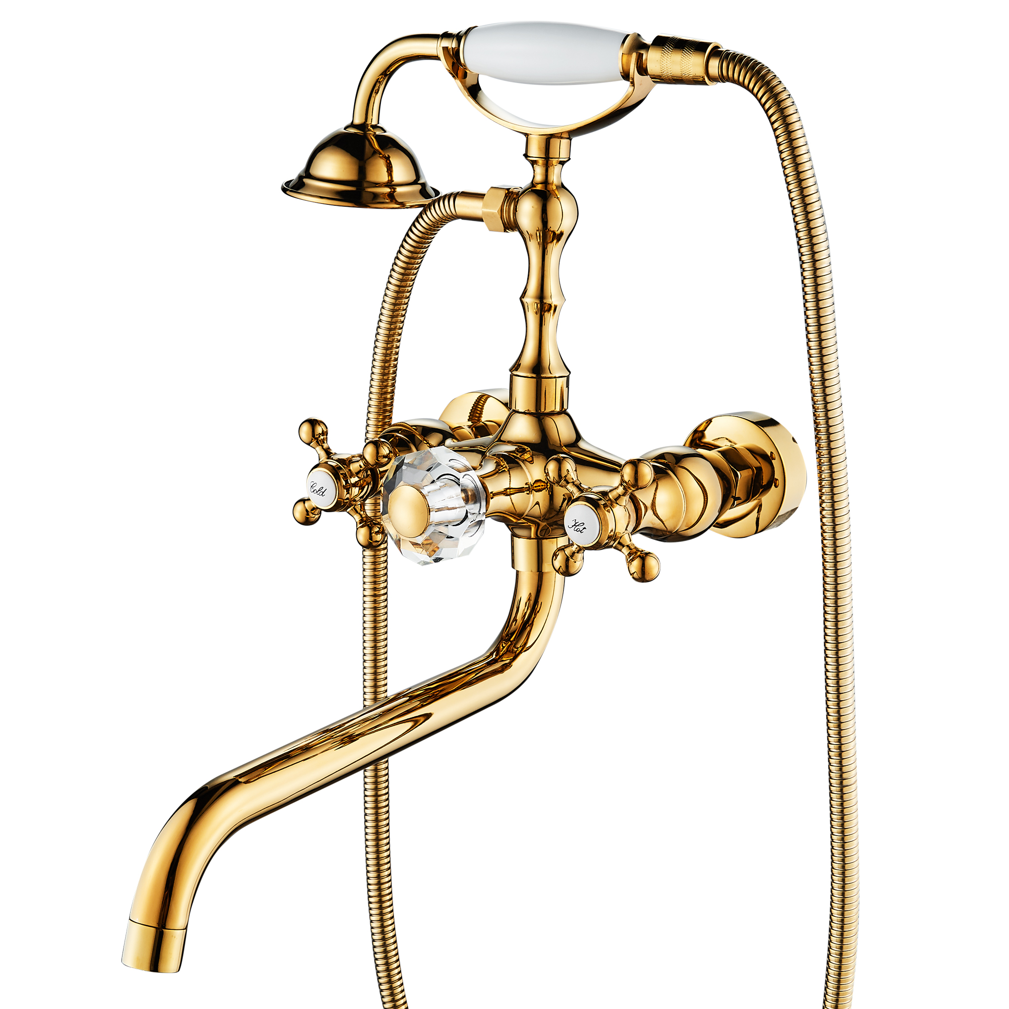 MOGFCT Gold Wall Mounted Bath Tub Faucet Bathtub Faucets with Hand