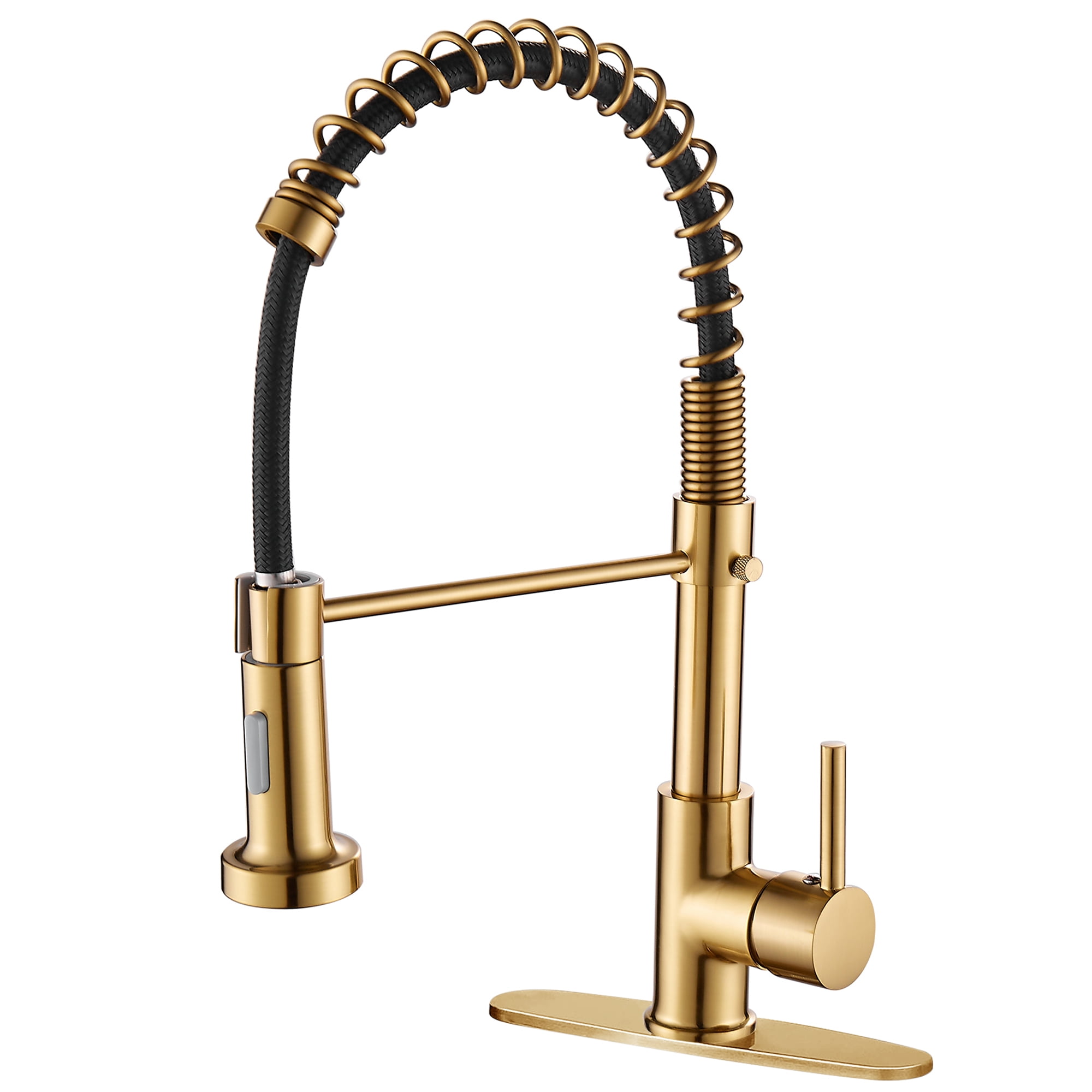 Brushed Gold Single Handle Pull Down Kitchen Faucet