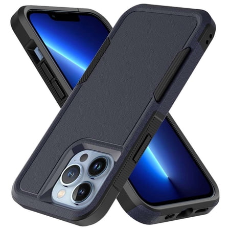 MOHEYO Shockproof Case Protective Heavy Duty Dual Layer Cover Compatible with Apple iPhone 13 - Midnight Blue