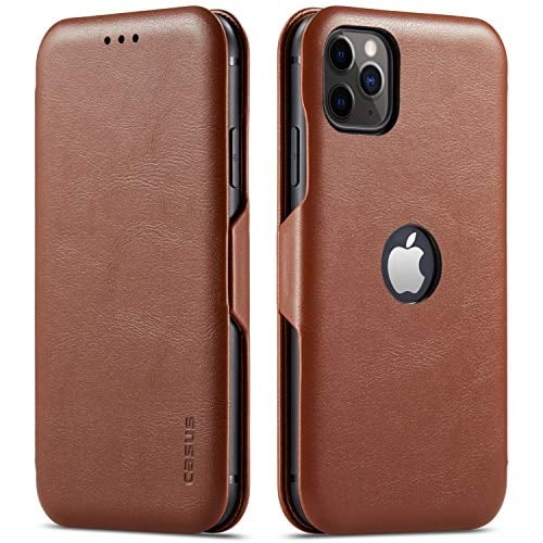 MOHEYO Magnetic Leather Wallet Cell Phone Case for Apple iPhone 12 Pro Max, Chocolate Brown