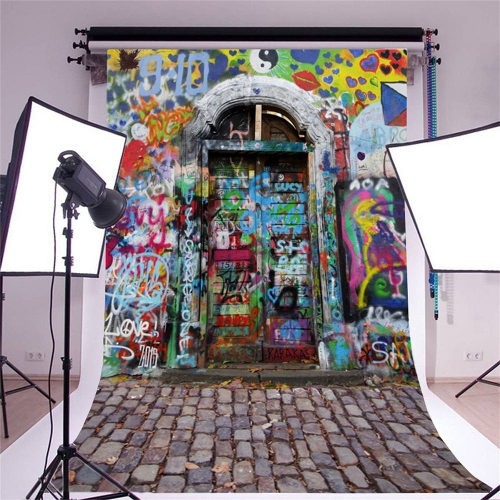 Aperturee Graffiti Wall Driveway Photography Combo Set Backdrop