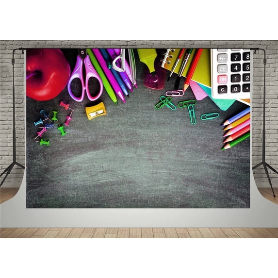 MOHome 5x7ft Blackboard Backgrounds for Photography Colorful Pen ...