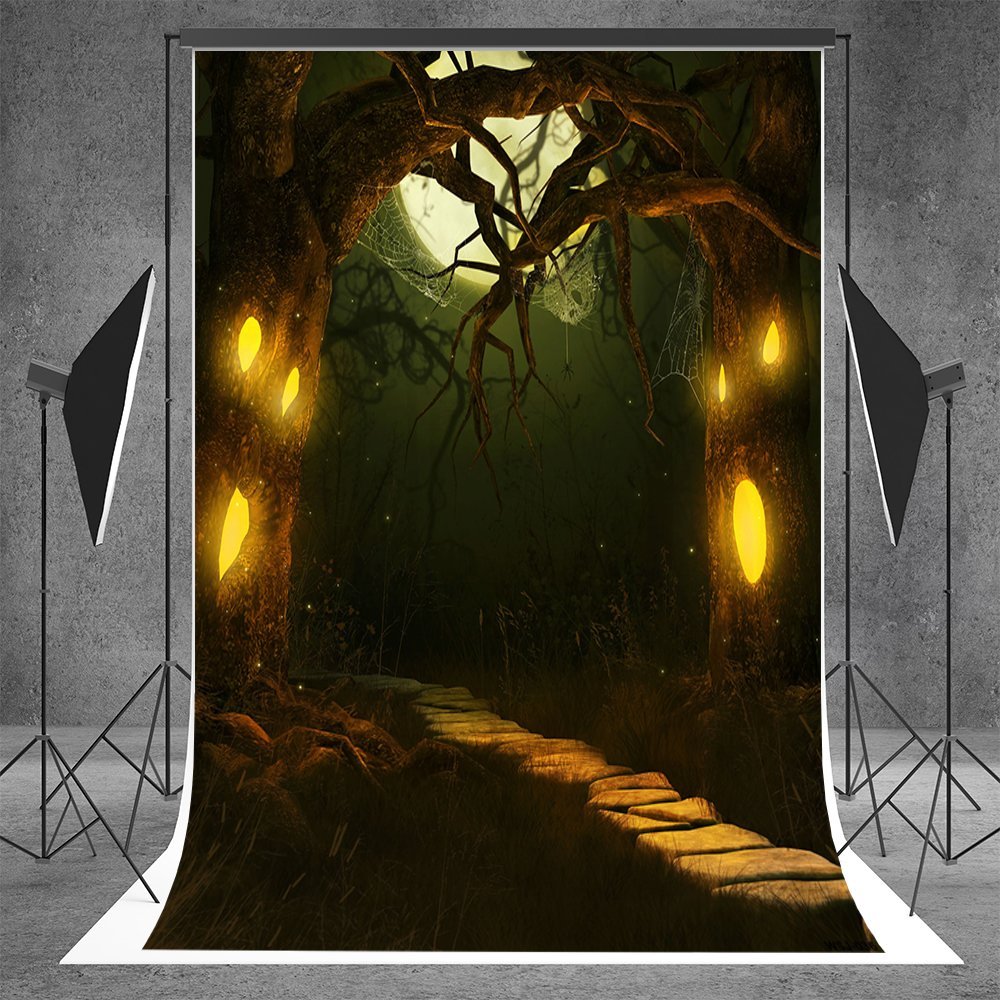 MOHome 5x7ft Photography Backgrounds Horror Trees Trail Halloween ...