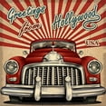 thumbnail image 1 of MOHome 5x7ft Touristic red car theme Retro vintage hollywood photo backdrop wall Background, 1 of 3