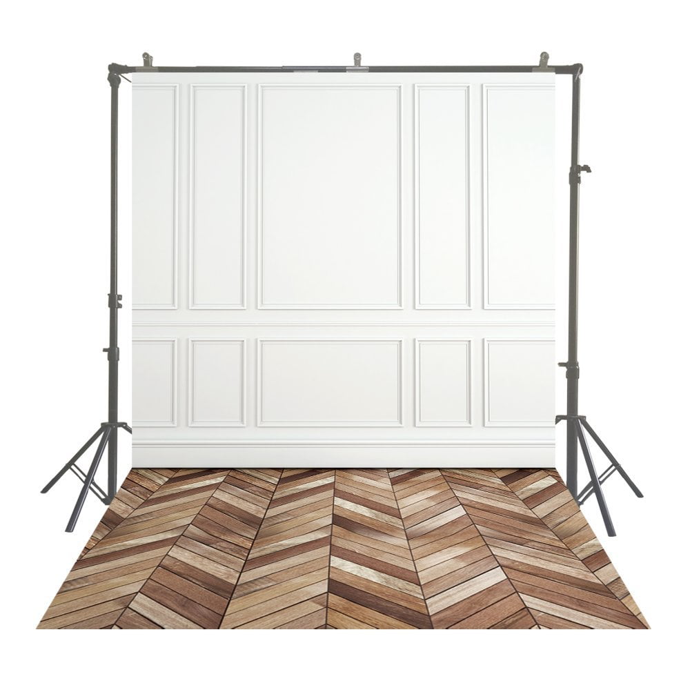 MOHome 5x7ft White Wood Wall Backdrop Photography Background Studio