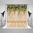 thumbnail image 1 of MOHome 5x7ft Wood Wall Backdrops Photography Props Pink Flowers Wooden Texture Floor Backgrounds for Photo Studio Prop, 1 of 4