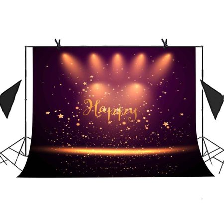 MOHome 7x5ft Light Stage Backdrop Light Red Stage Snowflake Picture Birthday Party Photo Booth Studio Props Curtain Background
