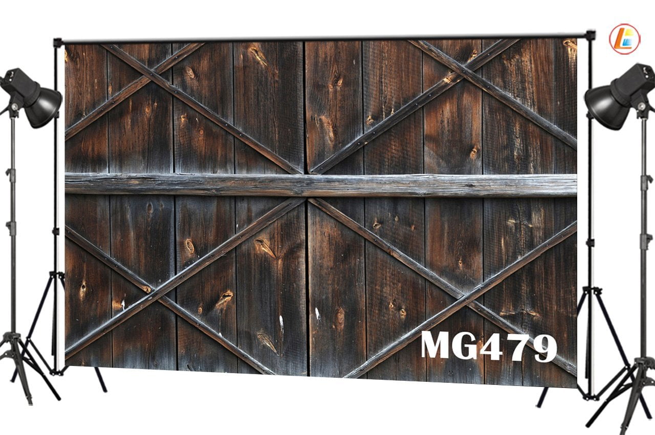 MOHome 7x5ft Rustic Barn Door Photography Backdrops Studio Background