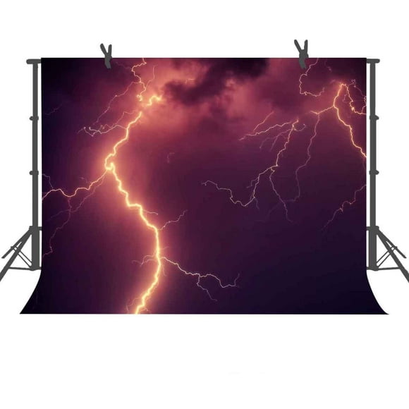 MOHome 7x5ft Sky Lightning Photography Backdrop Weather Studio Photo Props