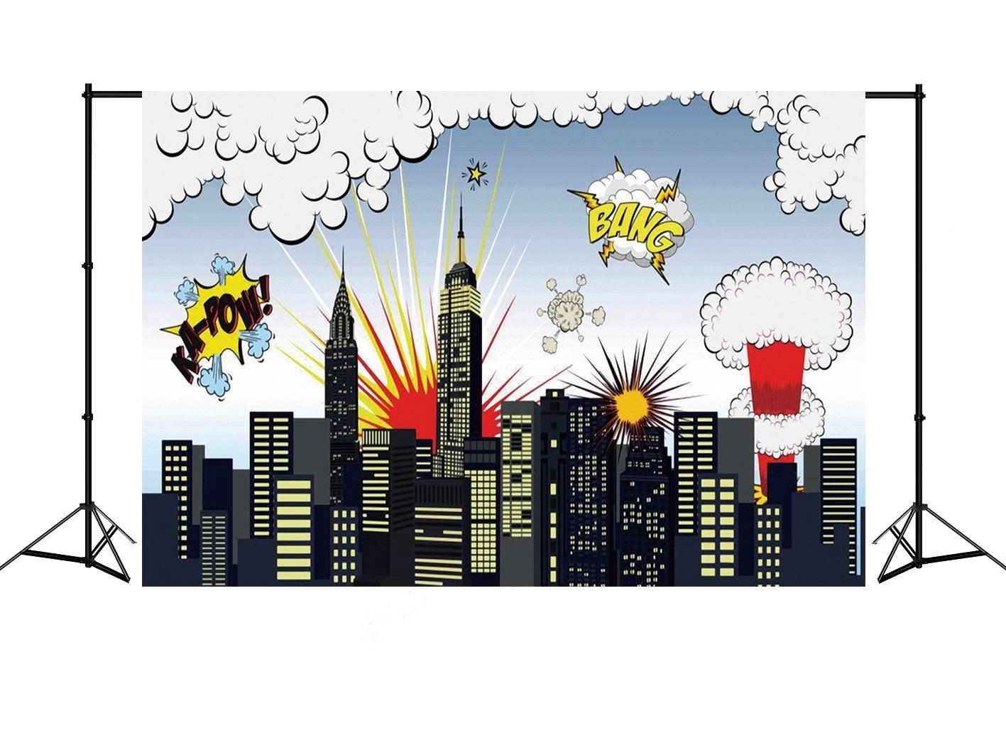 MOHome 7x5ft Super City Photography Backdrops Architectural undert Blue ...