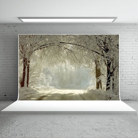 MOHome 7x5ft Tree Backdrops for Photography Snow Background Snow Backdrop for Photo Booth Props