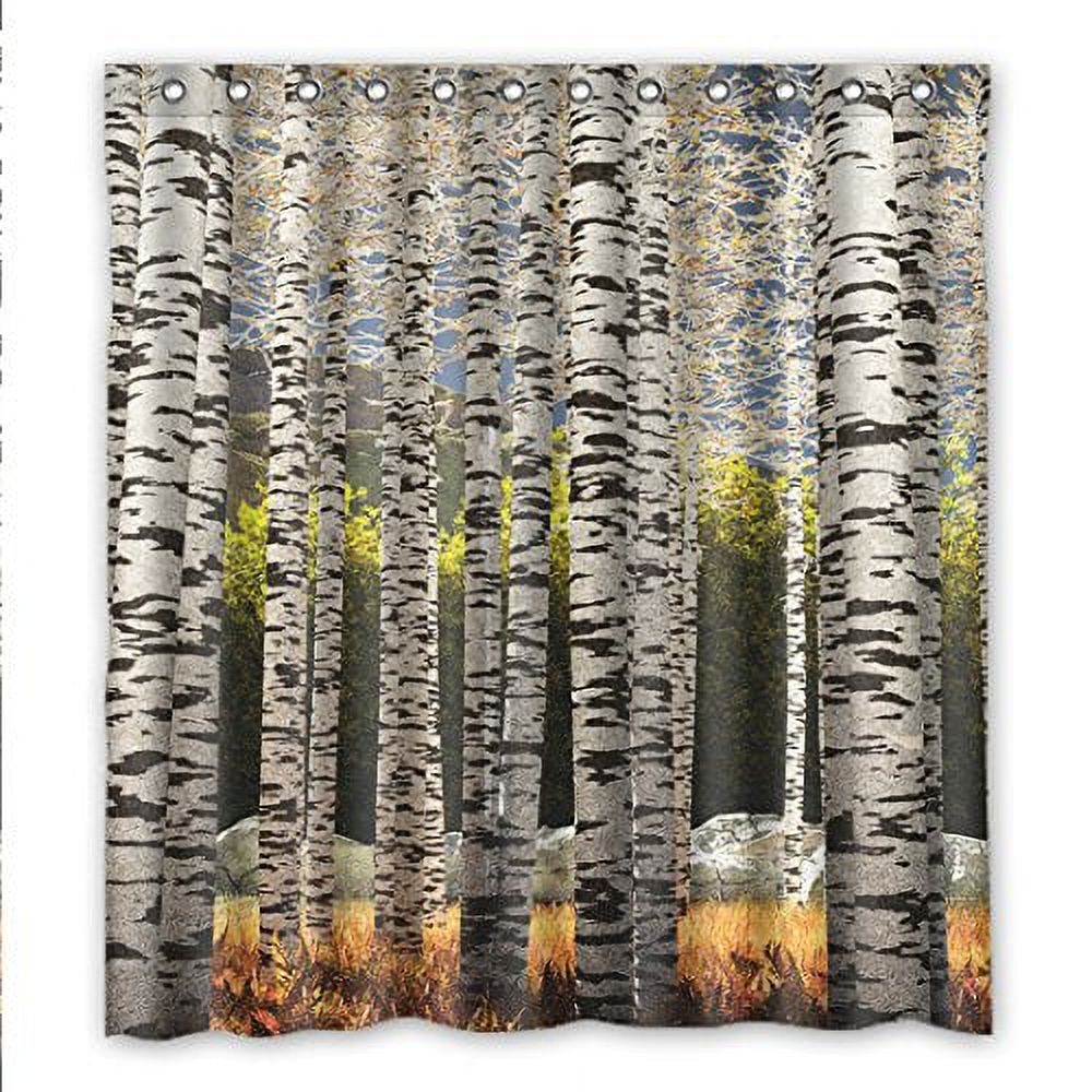 MOHome Birch Tree Shower Curtain Waterproof Polyester Fabric Shower