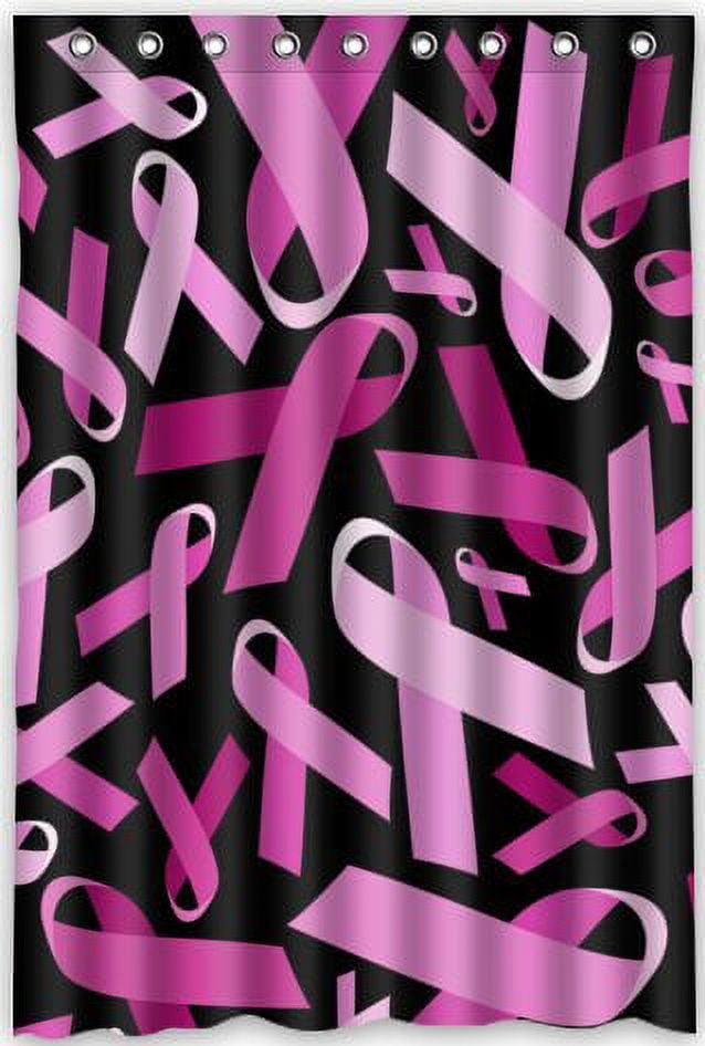 MOHome Breast Cancer Awareness Pink Ribbon Shower Curtain Waterproof