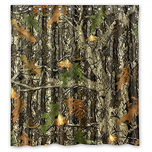 MOHome Camouflage Realtree Patter Pattern Shower Curtain Waterproof Polyester Fabric Shower Curtain Size 60x72 inches