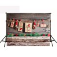thumbnail image 1 of MOHome Christmas Photography Backdrops 7x5ft Gift and Dolls Hang on Wood Wall Background for Photo Backdrop, 1 of 4