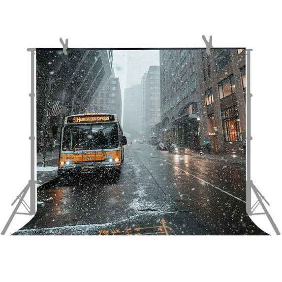 MOHome City Photo Background 7x5ft Bus Photography Backdrop Studio Props