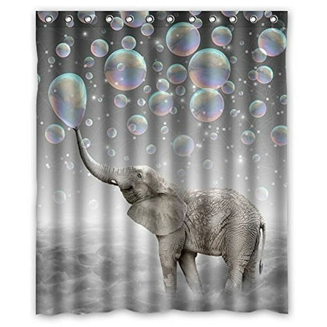 MOHome Cute animal Elephant Pattern Shower Curtain Waterproof Polyester Fabric Shower Curtain Size 60x72 inches