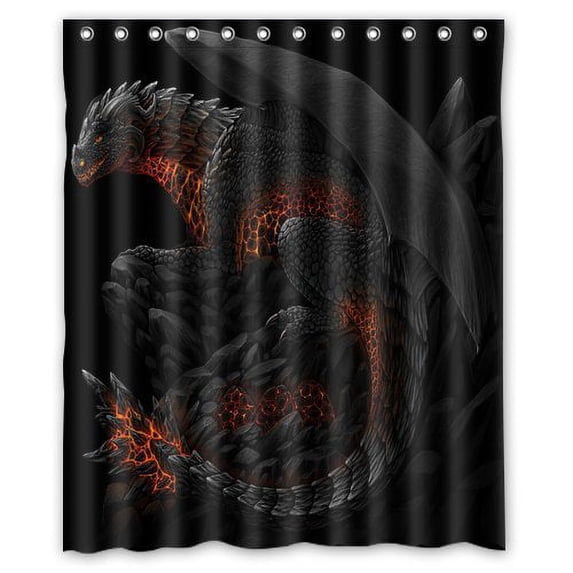 MOHome Dark Creature Demon Dragon Monster Shower Curtain Waterproof Polyester Fabric Shower Curtain Size 60x72 inches