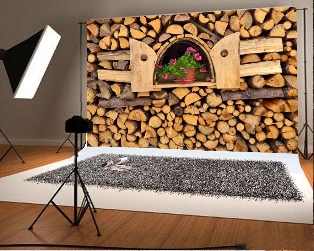 MOHome Firewoods Backdrop 7x5ft Photography Backdrop Pot Flowers Studio ...