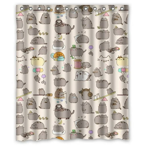 MOHome Funny Hipster Cat Shower Curtain Waterproof Polyester Fabric Shower Curtain Size 60x72 inches