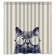 thumbnail image 1 of MOHome Hipster Cat Wearing Sunglasses Shower Curtain Waterproof Polyester Fabric Shower Curtain Size 66x72 inches, 1 of 2