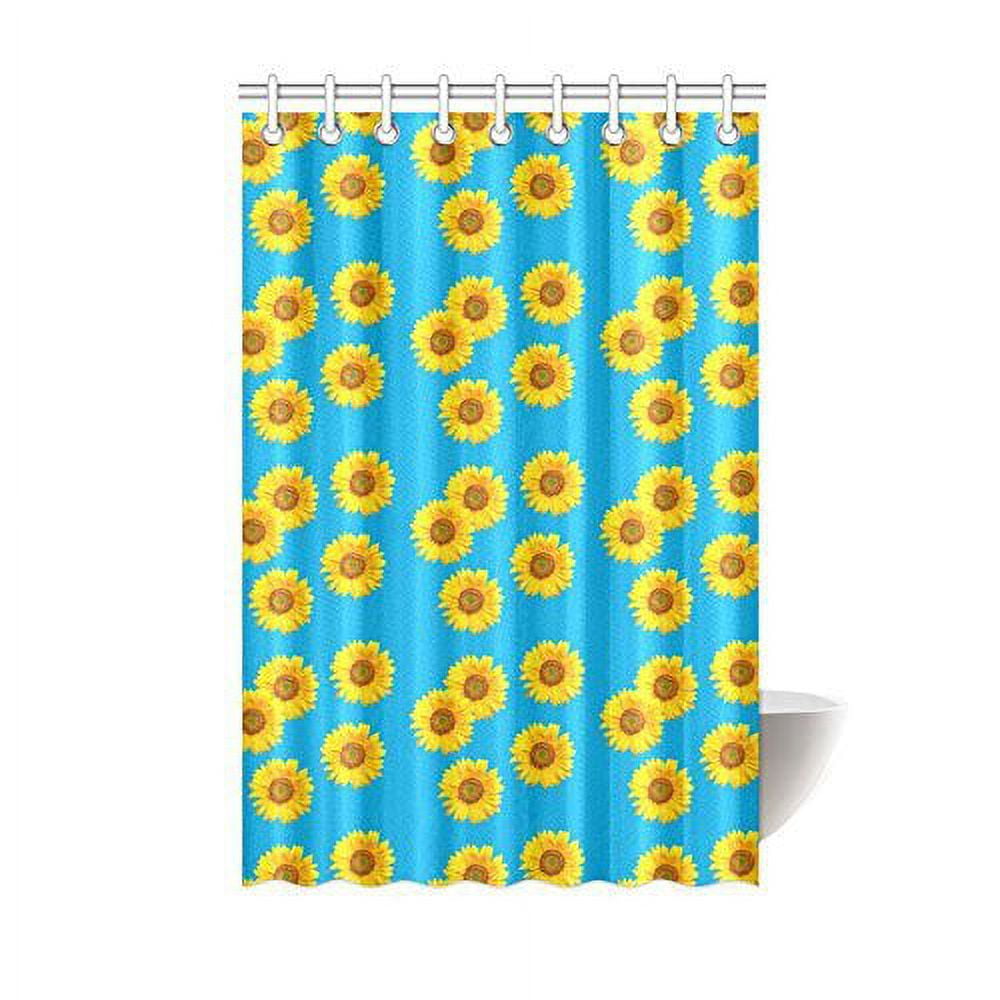MOHome Lovely Sunflower Shower Curtain Waterproof Polyester Fabric Shower Curtain Size 48x72