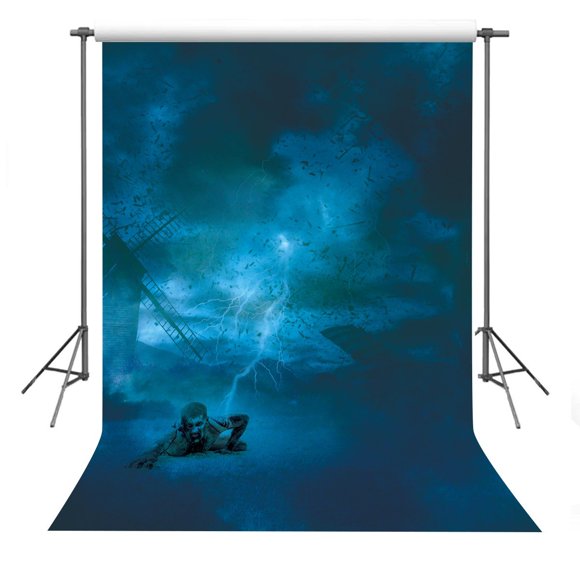 MOHome Photo Background 5x7ft Lightning Hit the Man Photography Backdrop Halloween Props