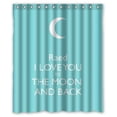 thumbnail image 1 of MOHome Saying Quotes: I Love You to the Moon and Back Shower Curtain Waterproof Polyester Fabric Shower Curtain Size 60x72 inches, 1 of 2
