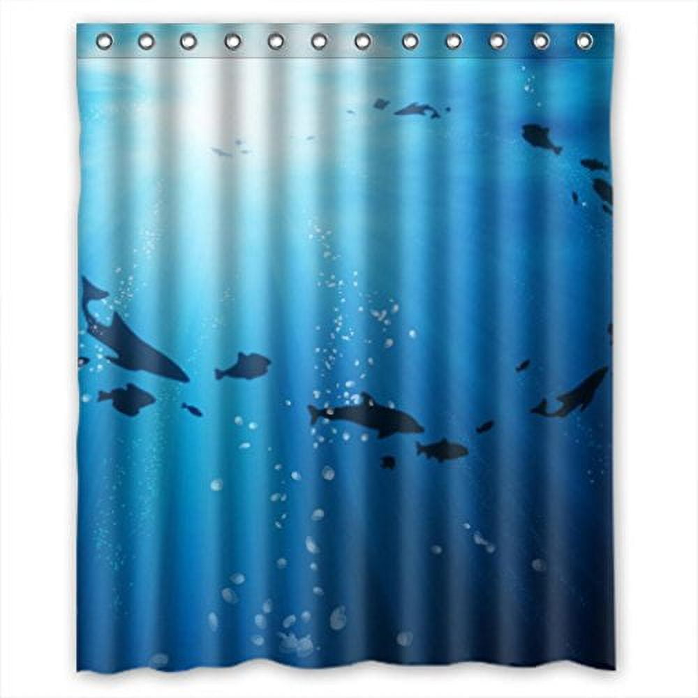 MOHome Sunshine Through Ocean Blue Sea Fish Shower Curtain Waterproof ...
