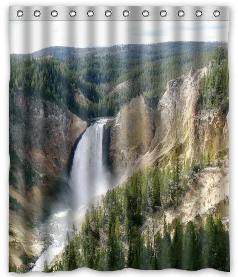 MOHome Yellowstone National Park Shower Curtain Waterproof Polyester