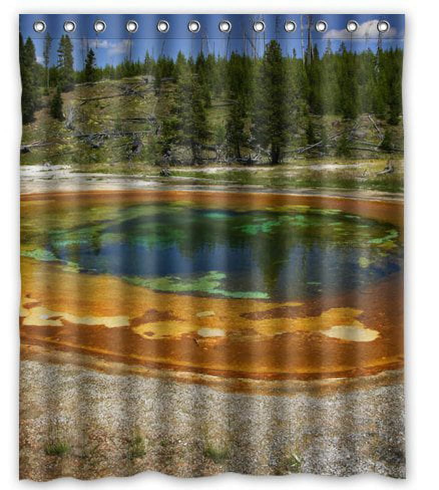 MOHome Yellowstone National Park Shower Curtain Waterproof Polyester