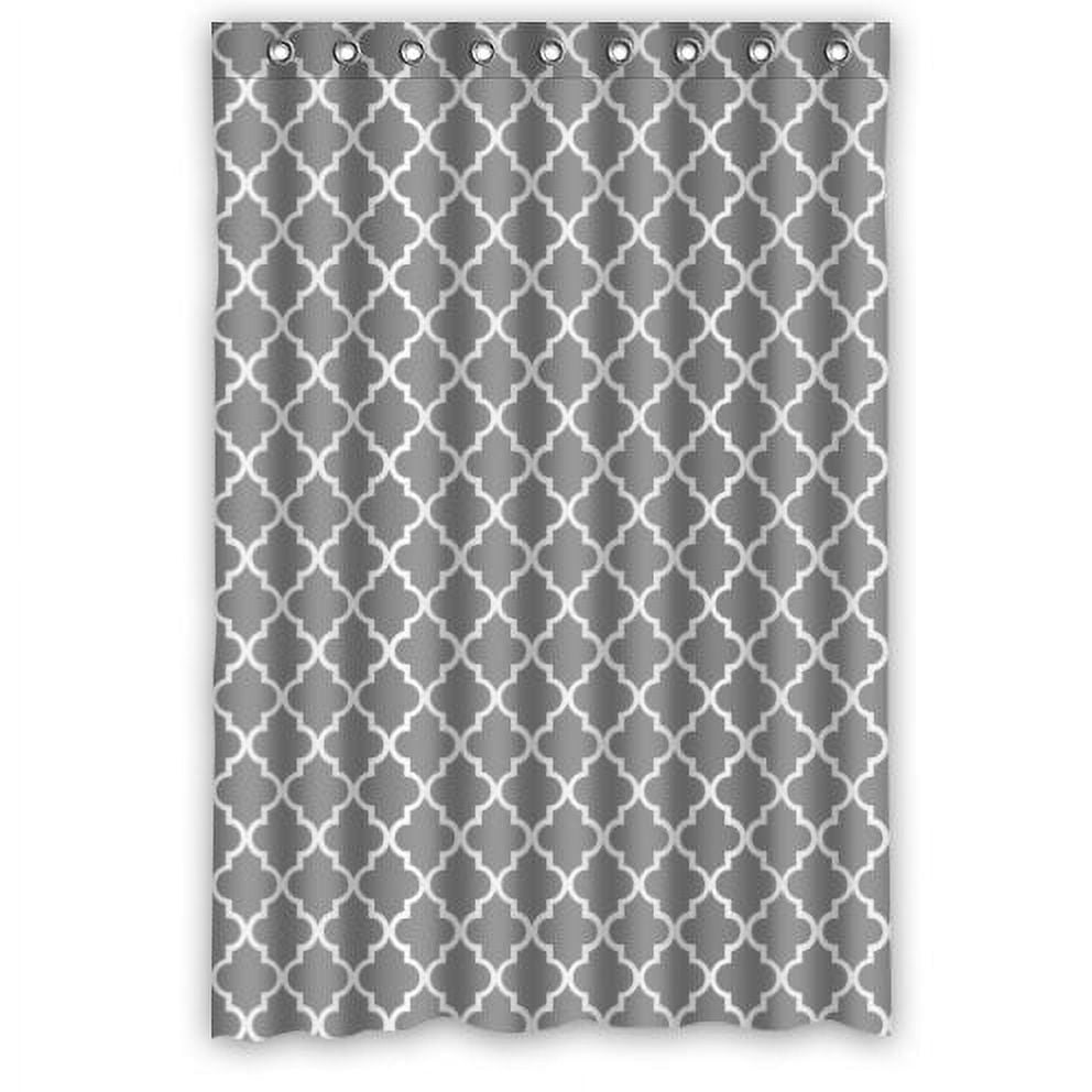 MOHome classic grey and white Quatrefoil Shower Curtain Waterproof