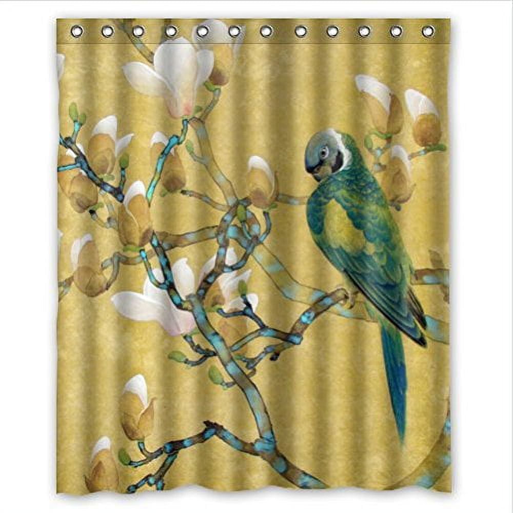 MOHome colorful Parrot art cute bird pattern Shower Curtain Waterproof