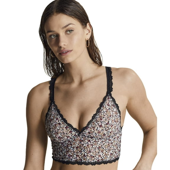 MOI Daisy/Midnight Triangle Longline Wirefree Bralette, US Large, NWOT
