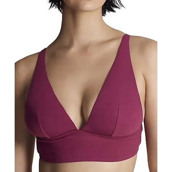 MOI Sangria Cotton Plunge Wirefree Bralette, US X-Small, NWOT