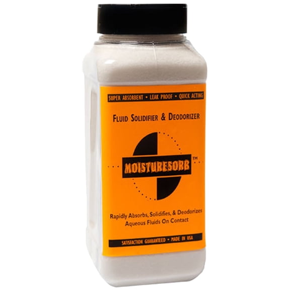 MOISTURESORB Superabsorbent Fluid Solidifier & Smell Remover Granules 2lb Bottle