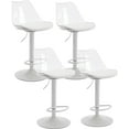 thumbnail image 1 of MOJAY Clear Bar Stools Set of 2, Counter Height Adjustable Swivel Acrylic Bar Stools with PU Leather Upholstered, Armless Bar Stools for Kitchen Island - Clear/White, 1 of 8