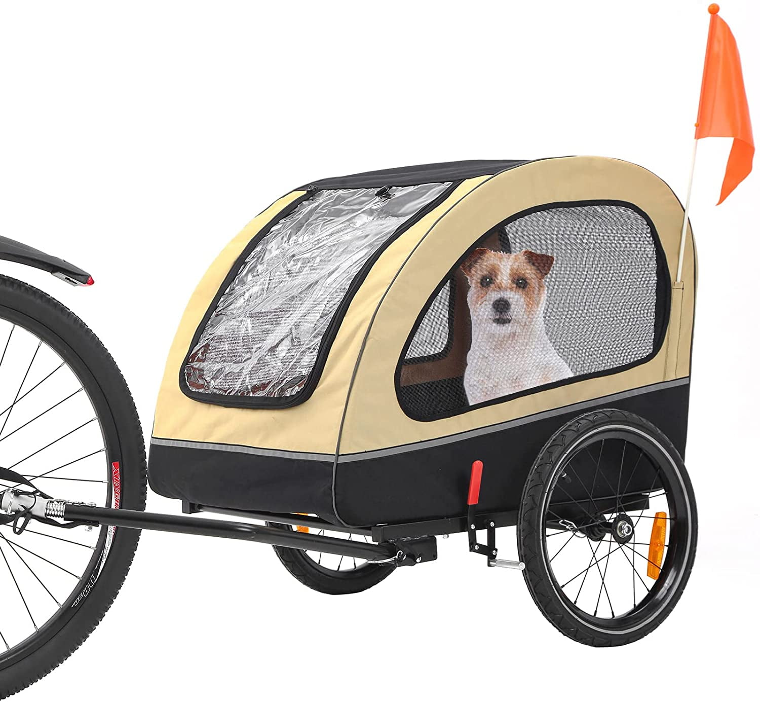 MOJAY Dog Bike Trailer for Pets Under 88 lbs Mint with Mesh Screen and Reflectors Walmart