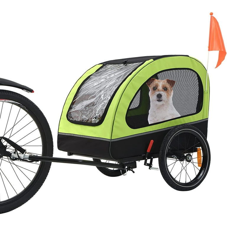 MOJAY Foldable Dog Bike Trailer with Rear Entrance for Small and