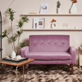thumbnail image 1 of MOJAY Mid-Century Modern Fabric Upholstered Loveseat, DarkPink, 1 of 8