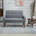 thumbnail image 1 of MOJAY Mid-Century Modern Fabric Upholstered Loveseat, Gray, 1 of 9