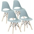 thumbnail image 1 of MOJAY Modern Dining Chairs Set of 4,DSW Shell Plastic Chairs with Wood Legs,Armless Side Chairs,Kitchen Chair with Hollow Back for Dining Room,Living Room,Bedroom(Grey), 1 of 8